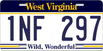 WV license plate 1NF297