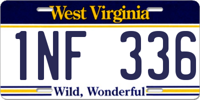 WV license plate 1NF336