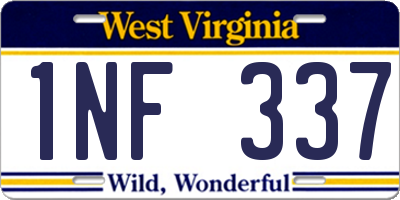 WV license plate 1NF337