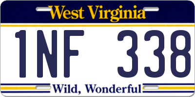 WV license plate 1NF338