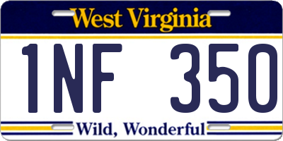 WV license plate 1NF350