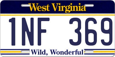 WV license plate 1NF369