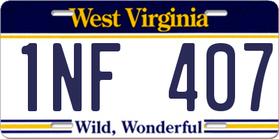 WV license plate 1NF407