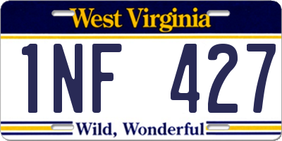 WV license plate 1NF427