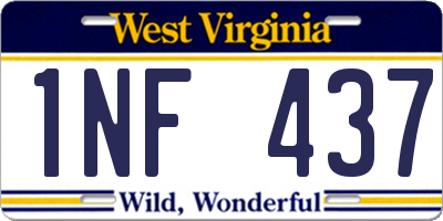 WV license plate 1NF437