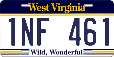 WV license plate 1NF461