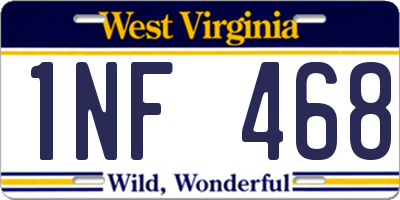 WV license plate 1NF468