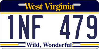 WV license plate 1NF479