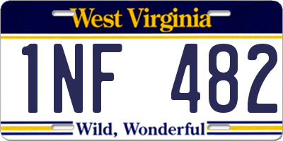 WV license plate 1NF482