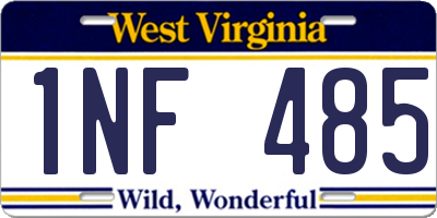 WV license plate 1NF485