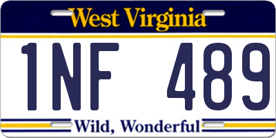 WV license plate 1NF489