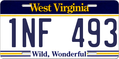 WV license plate 1NF493
