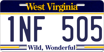 WV license plate 1NF505