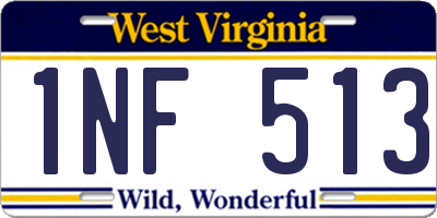 WV license plate 1NF513