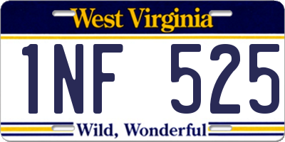 WV license plate 1NF525