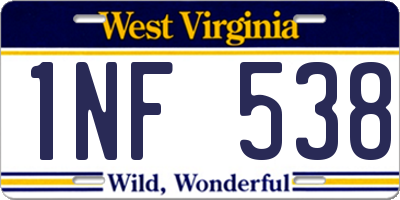 WV license plate 1NF538