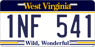 WV license plate 1NF541