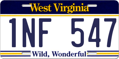 WV license plate 1NF547
