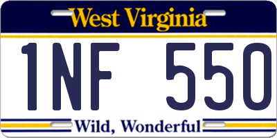 WV license plate 1NF550