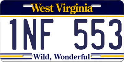 WV license plate 1NF553