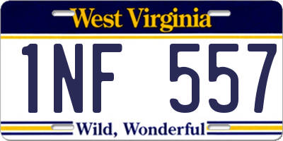 WV license plate 1NF557