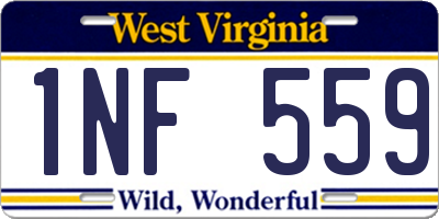 WV license plate 1NF559