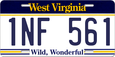 WV license plate 1NF561