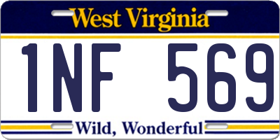 WV license plate 1NF569