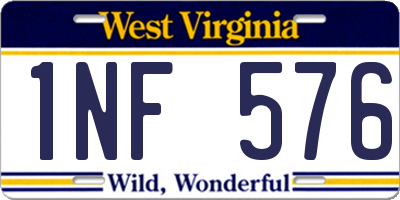 WV license plate 1NF576