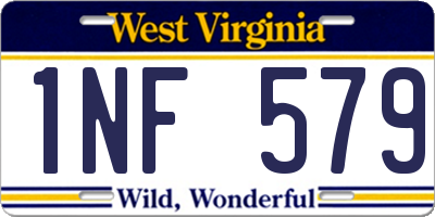 WV license plate 1NF579