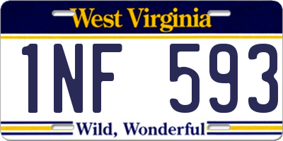 WV license plate 1NF593