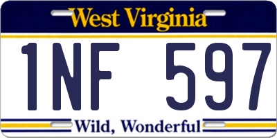 WV license plate 1NF597