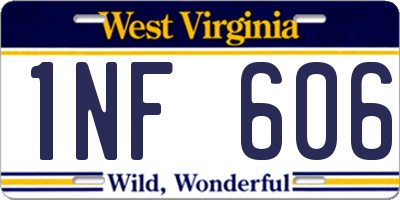 WV license plate 1NF606