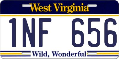 WV license plate 1NF656