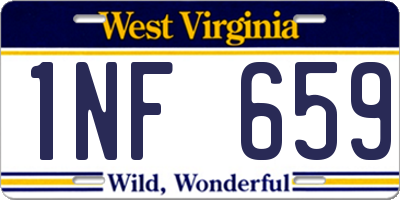WV license plate 1NF659