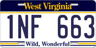 WV license plate 1NF663