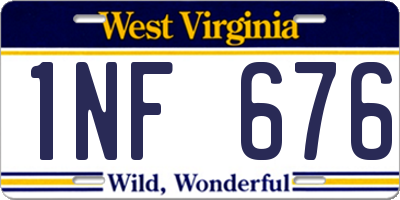 WV license plate 1NF676