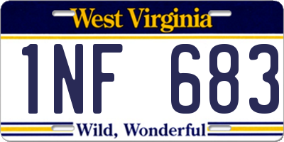 WV license plate 1NF683