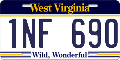 WV license plate 1NF690