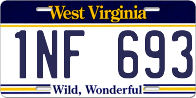 WV license plate 1NF693
