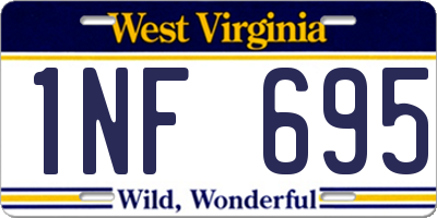 WV license plate 1NF695