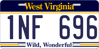 WV license plate 1NF696