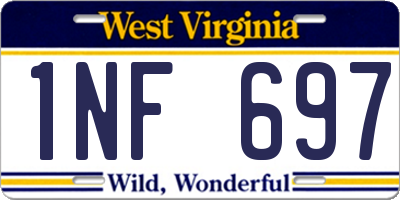 WV license plate 1NF697