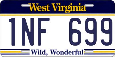WV license plate 1NF699
