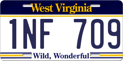 WV license plate 1NF709
