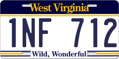 WV license plate 1NF712