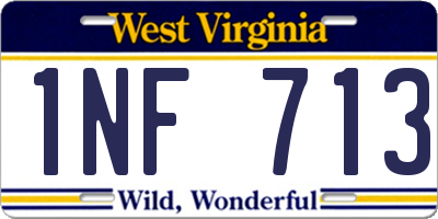 WV license plate 1NF713
