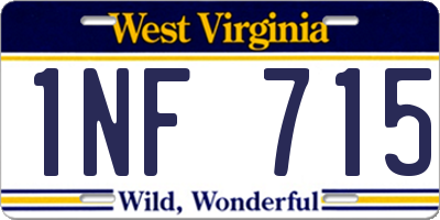 WV license plate 1NF715