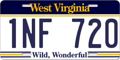 WV license plate 1NF720