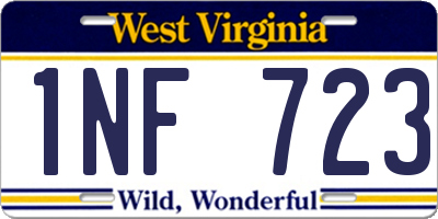 WV license plate 1NF723